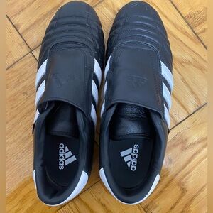 Adidas Taekwondo Black and White Leather Slip-Ons